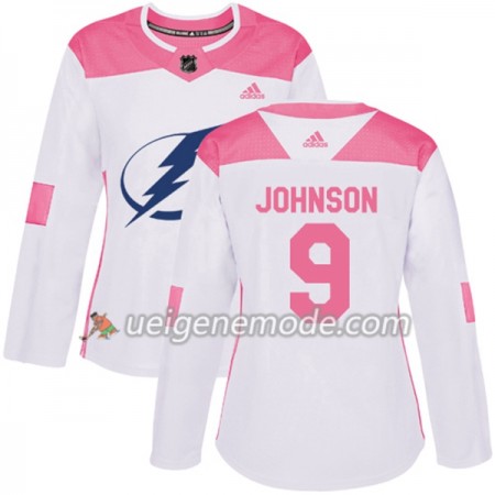 Dame Eishockey Tampa Bay Lightning Trikot Tyler Johnson 9 Adidas 2017-2018 Weiß Pink Fashion Authentic